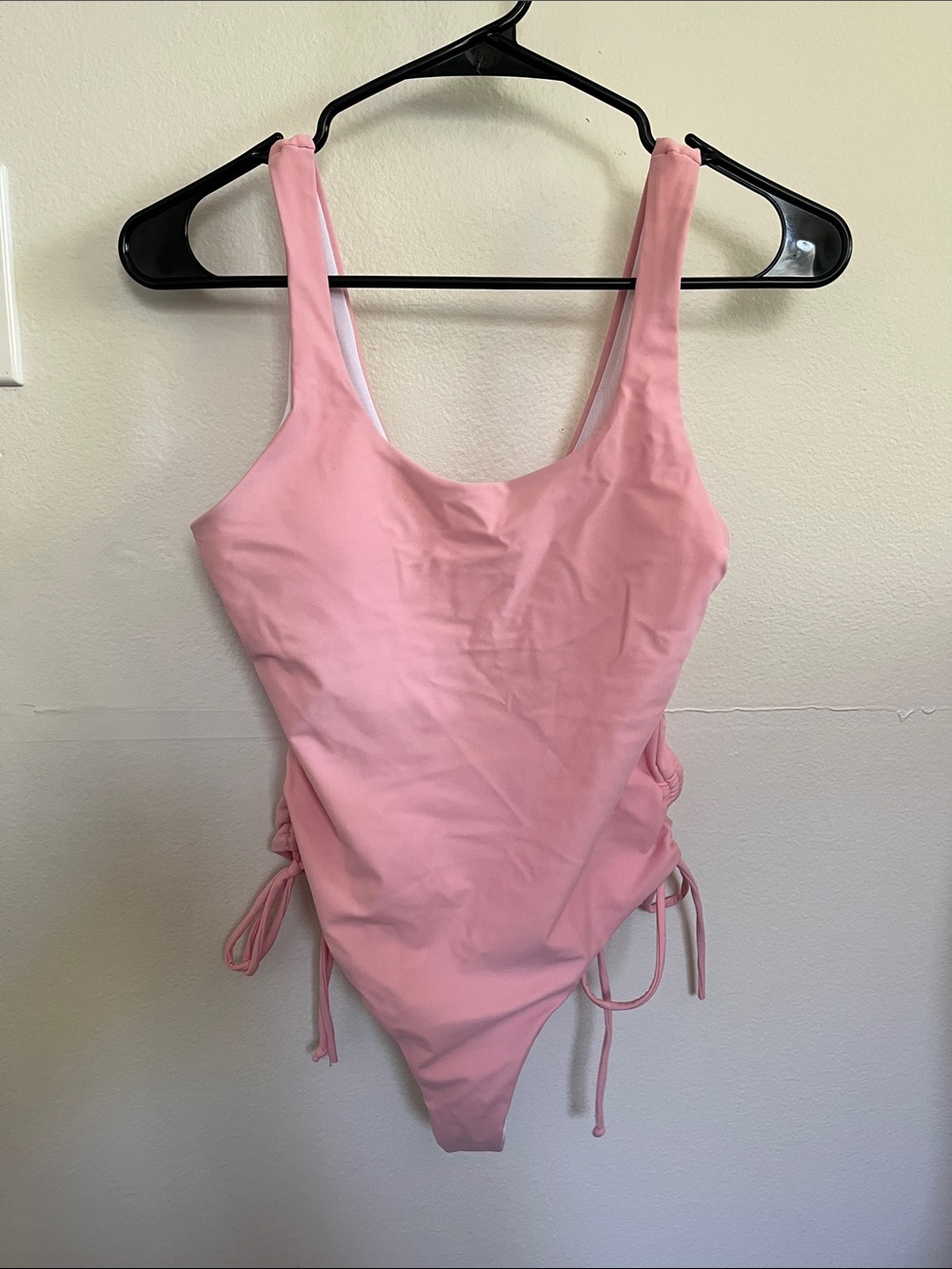 SHEIN Pink One-Piece Swimsuit with Side Ties